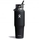 Wide Mouth Travel Bottle Flex Straw Cap 40 oz - Black