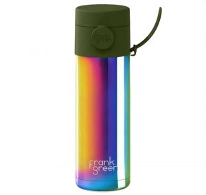 20oz Chrome Rainbow Bottle Switch Lid Khaki