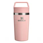 The Café-To-Go Travel Mug 12 oz - Peach Rose Picnic Stripe